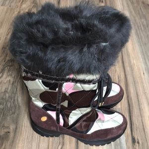 Coach Sasha Multi Brown Signature Fur Snow Boots